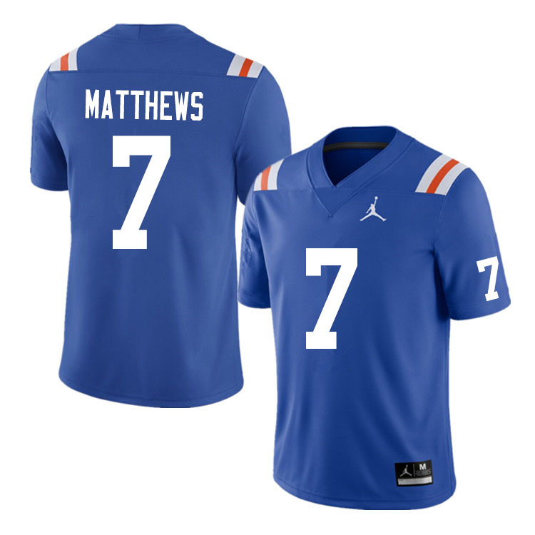 Men #7 Luke Matthews Florida Gators College Football Jerseys Sale-Throwback